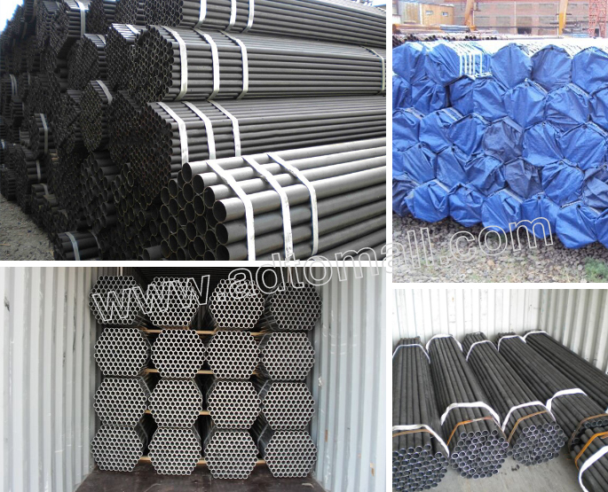 black scaffolding tube packaging and shipping